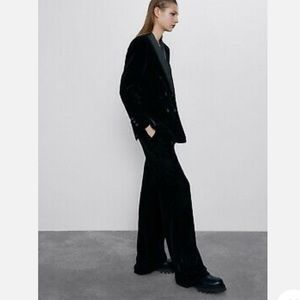 Zara straight leg velvet dress pants